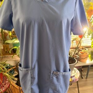 Cherokee Light Blue Scrub Top